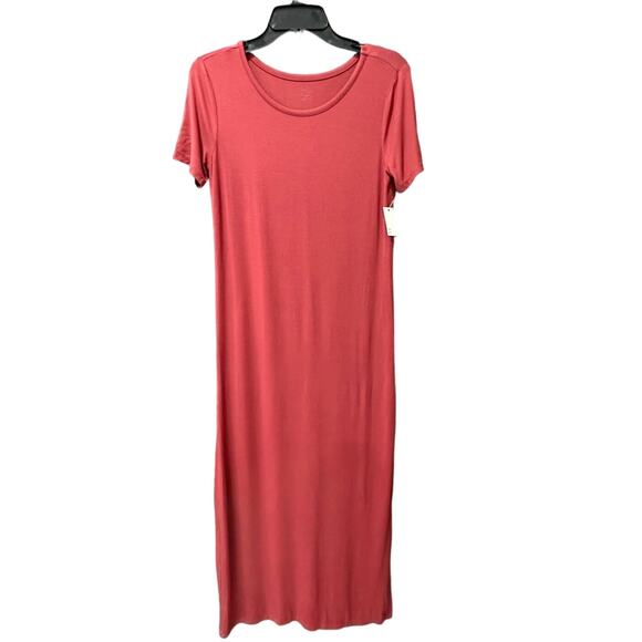 NWT Daily Ritual Dress Small Maxi Wine Side Slit Stretch Summer Lightweight Comf - Picture 1 of 8